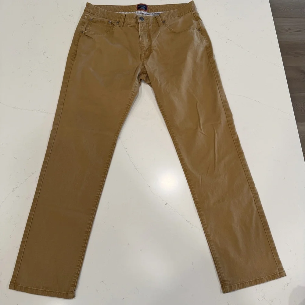 Untuckit Men’s Don Santiago Straight Leg 5 Pocket Pant Khaki 34x32